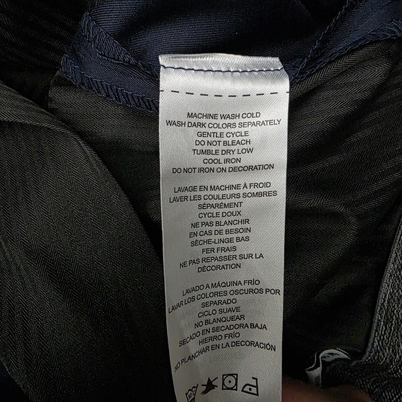 DKNY Mens 38x30 Midnight Blue Navy Stretch Slim Fit Pants Expandable Waist Dress - Picture 10 of 11